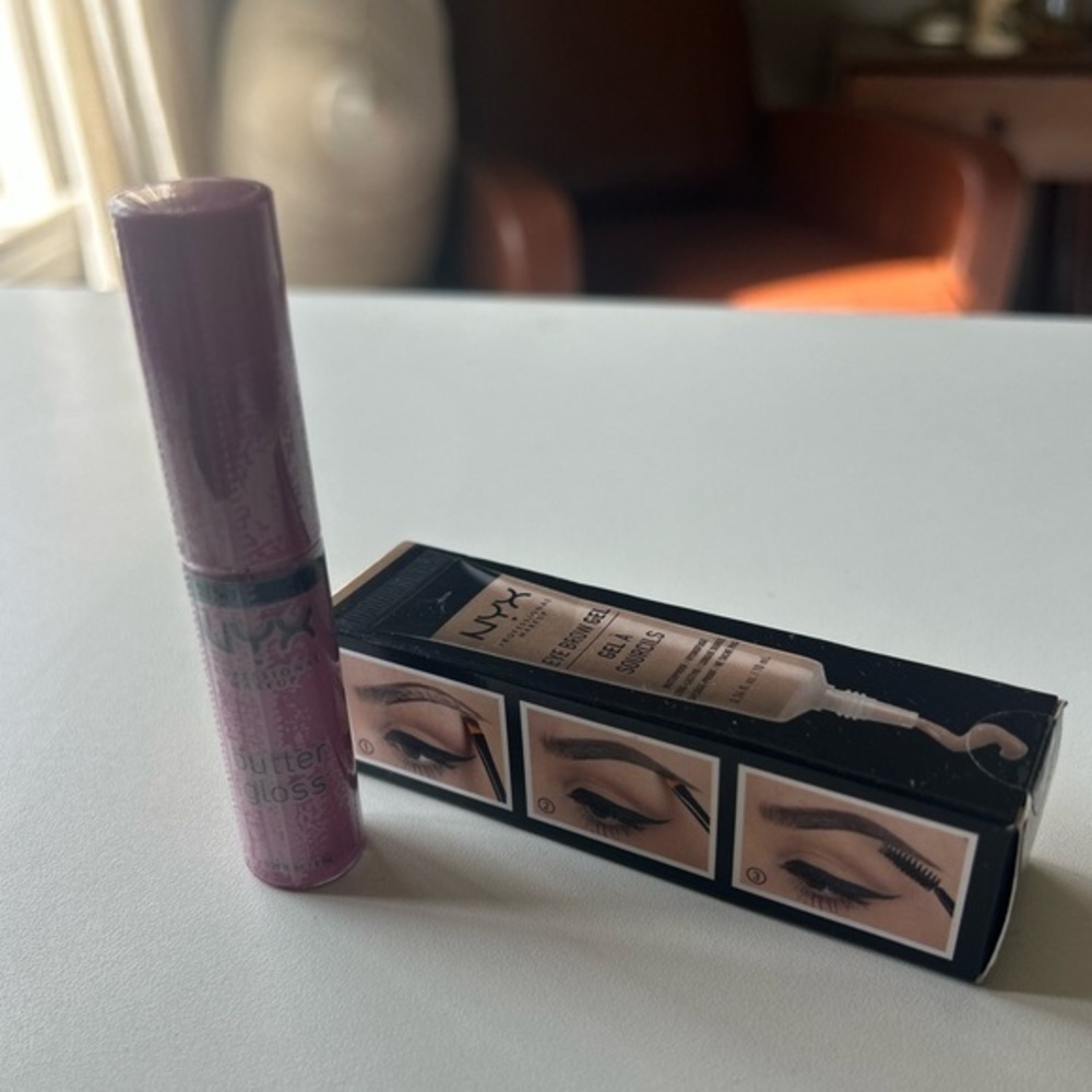 New NYX Butter Gloss in Pink and Eyebrow Gel